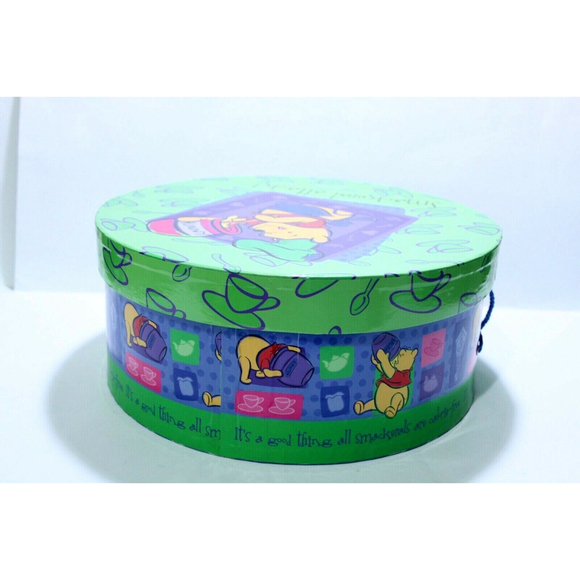 Vintage Disney Winnie The Pooh Smackeral Attack Round Hat Storage Box 12" x 5" - Picture 3 of 8